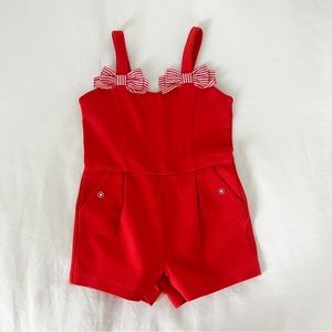 Janie and Jack Red Bow Romper, 18-24m